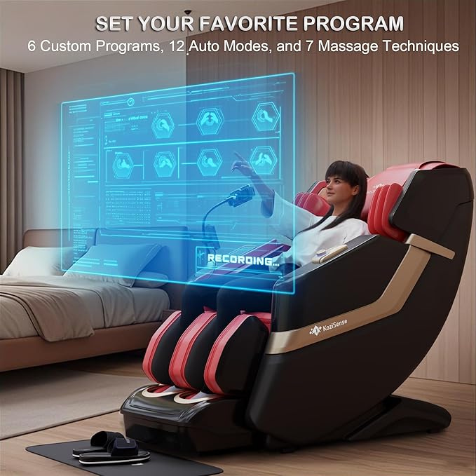 KoziSense KZ-313 2026 Heated Jade Roller Massage Chair Full Body, Deep Zero Gravity SL-Track with Heat, 12 Auto Modes, 6 Custom Programs, Backlit Touch Screen, Voice Control, Wireless Charger