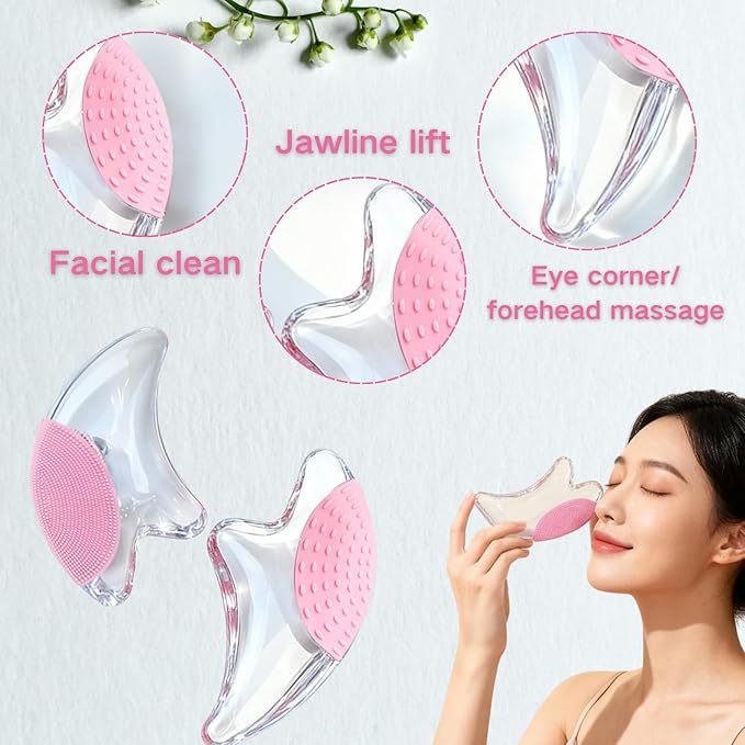 Mothers Day Skincare Tool Gifts Set for Her, Women, Daughter, Mom, Teen Girls - Gua Sha & Jade Roller, ice roller for face, Self Care Gifts Set, Eye Mask, with Greeting Card, Girlfriend Birthday Gift