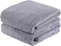 JML Large Bath Towels, 2 Pack, 30"x60" - 350GSM, Micro Fiber Fleece Towel Set with Hanging Loop - Soft, Absorbent, Lint-Free, No Fading, Perfect for Shower, Sauna, Gym, Pool, Hotel, SPA, Grey