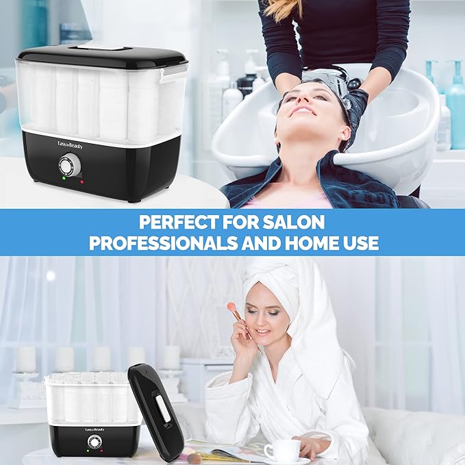 EASYINBEAUTY Hot Towel Warmer for Facials, Holds 16 Small Towels, 5L Towel Steamer with Quickly Heating in 1-5 Mins, Auto Off Timer Portable Towel Warmers for Spa, Barber, Manicures, Massage
