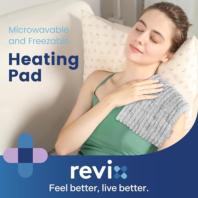 REVIX Microwave Heating Pad, 8 * 14" Flaxseeds Heating Pads Microwavable Moist Heat Therapy for Muscle, Joints, Neck Shoulder, Weighted Hot Pack Warm Compress