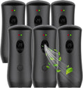 Automatic Air Freshener Spray Dispenser (6-Pack), Free Standing or Wall Mounted Adjustable Aromatherapy Machines for Home, Indoor, Bathrooms, Offices, Hotels and Commercial Places (Black,001)