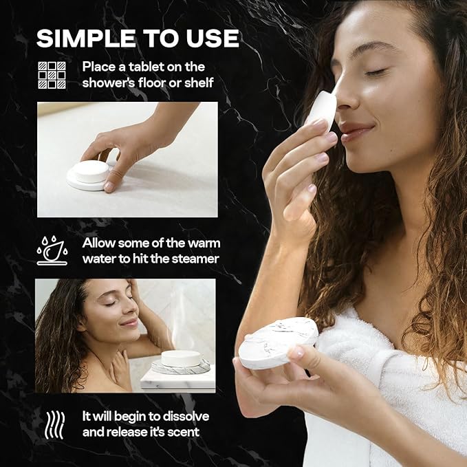 Aromatherapy Shower Steamers Gift Set – Mint, Eucalyptus, Sandalwood, Lavender – Essential Oil Vapor Shower Tablets, Individually Wrapped Melts, Spa Presents for Women & Men - Valentines Day Gifts
