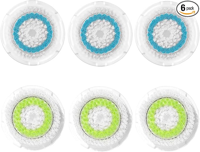 Facial Cleansing Brush Heads,Face Brush Head Replacements Compatible with Clarisonic Mia 1, Mia 2, Mia Fit, Alpha Fit, Smart Profile Uplift,Deep Pore and Sensitive（6 Pack）