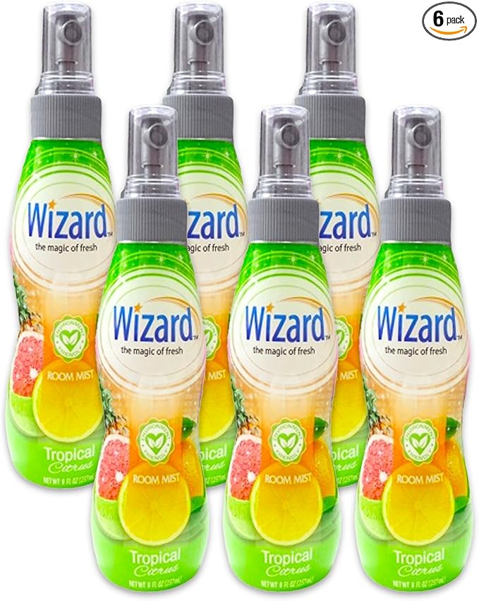 Wizard The Magic Of Fresh Room Mist 7.5Oz (Package May Vary) Pack of (Tropical Citrus, 6)
