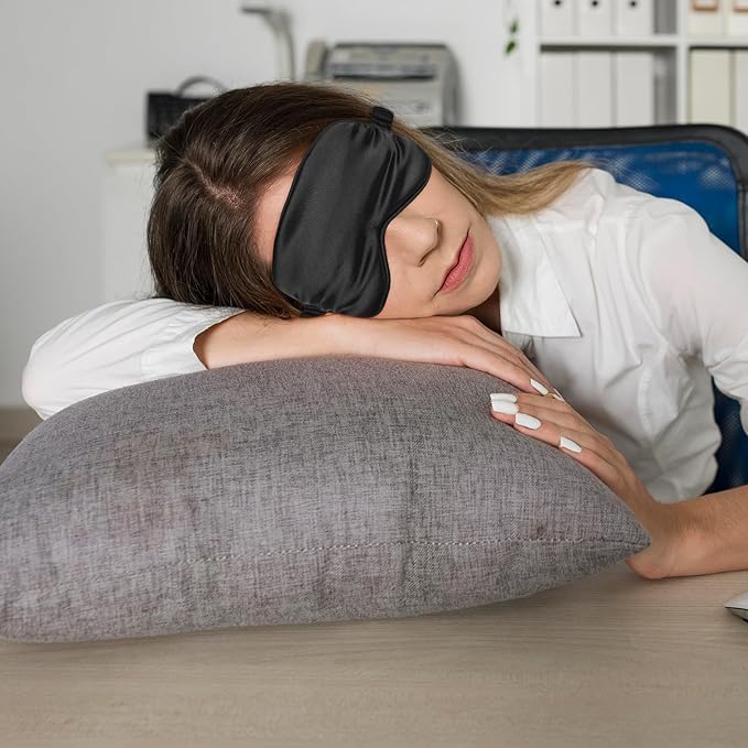 Silk Sleep Masks, 6 Pack Eye Masks for Sleep, Soft Satin Eye Cover with Elastic Strap for Sleeping, Blindfold Eye Cover for Sleepover Stuff Travel Nap Women Men Gifts