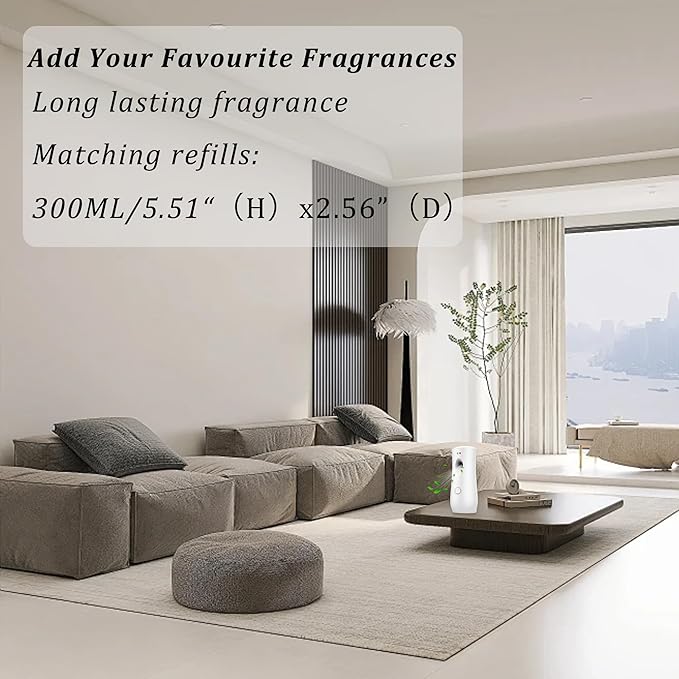 Automatic Air Freshener Spray Dispenser (6-Pack), Free Standing or Wall Mounted Adjustable Aromatherapy Machines for Home, Indoor, Bathrooms, Offices, Hotels and Commercial Places (White, 001)
