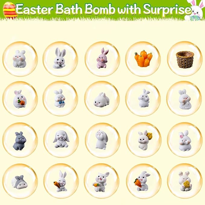 20pcs Bath Bomb Gift Set, Natural Organic Mini Bath Bombs, Handmade, Best Birthday Gift for Easter Bath Balls, Easter Basket Filler Bath Balls Best Birthday Gift