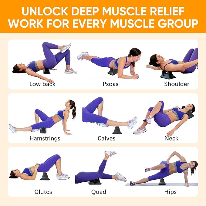 Psoas Muscle Release Tool, Deep Tissue Massage Tool Waist Trigger Point Massager for Back Hip Flexors Neck Calf Glutes Pain Relief Muscle Relaxation Device for Home Gym Office