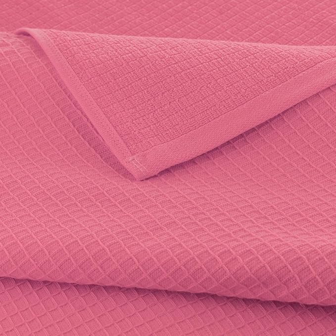 CASA COPENHAGEN Waffle 2Pcs 100% Egyptian Cotton Large Designer Bathsheet Towels Gift Set- Pink, 35"x70" 2Bath Sheet Towels for Bathroom (Box Pack, Set for Women & Men)