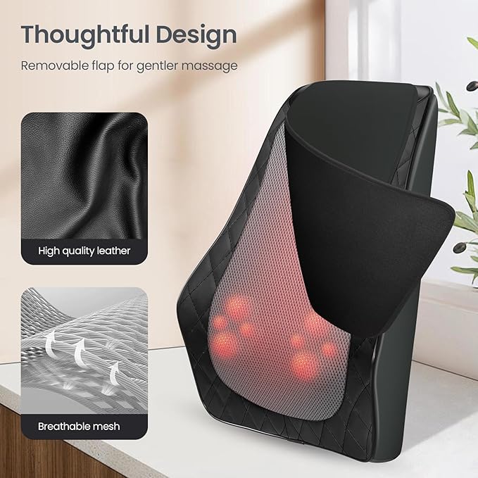 CuPiLo Back and Neck Massager, FSA Eligible HSA Store Massager for Pain Relief Deep Tissue, Heated Massage with Vibration, Massage Pillow for Neck, Back, Shoulder, Leg, Mothers Day Gifts for Mom Women