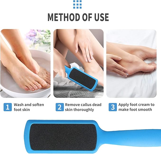 Fu Store Pedicure Foot Files Callus Remover with Double Sided Feet Rasp for Dead Skin Professional Scrubber for Feet (3 Pack)