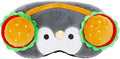PERFECTSIGHT Sleep Eye Masks, Cute Penguin Plush Sleep Eye Cover Lightweight Adjustable Eyeshade Faux Fur Mask Cover for Women Men Sleep Travel Nap, Burger Headphone
