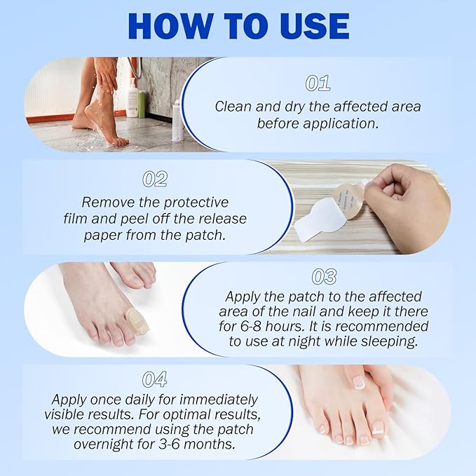 Fungal Nail Patches -Toenail Treatment Extra Strength 21Pcs- Nail Repair for Restores Damaged Nails and Appearance of Discolored