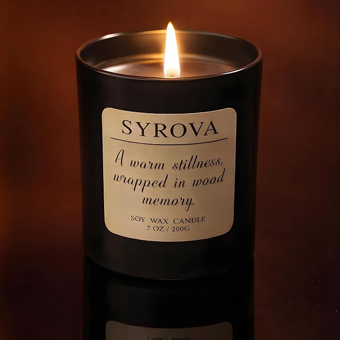 Vanilla & Cedarwood Candle, Luxury Scented Soy Candle 7oz, Cozy Sweet Fragrance for Home, Long Lasting Aromatherapy Candle, Gift for Women, Modern Jar Candle