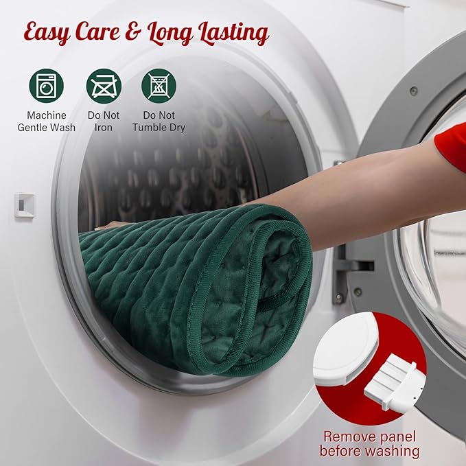 Heating Pad for Back Neck Shoulder Pain Relief and Period Cramps, Large Heating Pads for Women Legs Knee Feet Stomach and Hip with Timer, Machine Washable Heat Pad, Gifts for Women Mom Her Men Dad Him