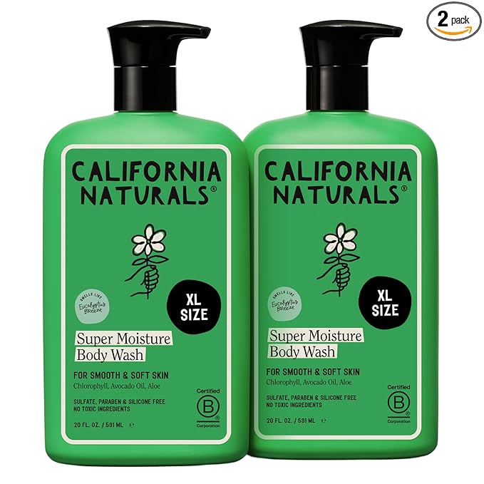 California Naturals Super Moisture Eucalyptus Breeze Body Wash 20oz (Duo)