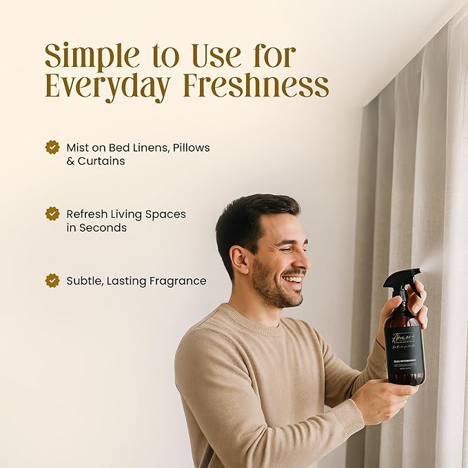 Room and Linen Spray/500 ml/Relaxing Home Fragrance, Fabric, and Bathroom Deodorizer (Imperial Oud)