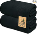 Softolle 100% Cotton Luxury Bath Sheets - Pack of 2 (35" x 70") | Super Soft, Quick-Dry & Highly Absorbent Towels for Bathroom, Home, Spa & Gym (Black)