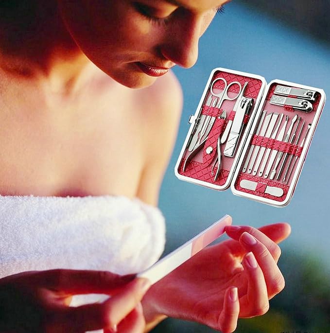 Nail Clippers Set Women Personal Care Tools Accessories Professional Manicure Pedicure Kit with Travel Case Nail Grooming Kit Gifts for Men Women Father Mother