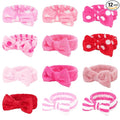 Casoty 12 Pcs Makeup Headband, Spa Headband for Women, Soft Coral Fleece Headbands for Makeup, Bow Hair Band for Face Washing Shower Skin Care Yoga