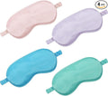 4 Pcs Silk Eye Mask for Sleeping Soft Satin Sleep Mask with Ear Plugs with Adjustable Strap Sleep Shading for Women Men Travel Nap Relaxation(Light Colors)