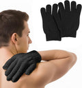 MOLOPPO 2 PCS Bath Glove Use Loofah Sponge Exfoliating Body Scrubber Deep Cleansing Removes Dead Skin（Black）