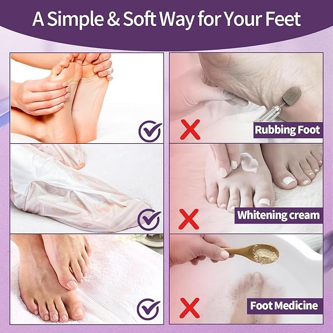 6 Pack Moisturizing Foot Mask,Hydrating Foot Masks for Dry Cracked Feet,Moisturizing Socks Dry Skin Moisturizer for Soft and Smooth Touch Feet,Foot Care Spa Gifts for Women Men Mothers Day Gifts