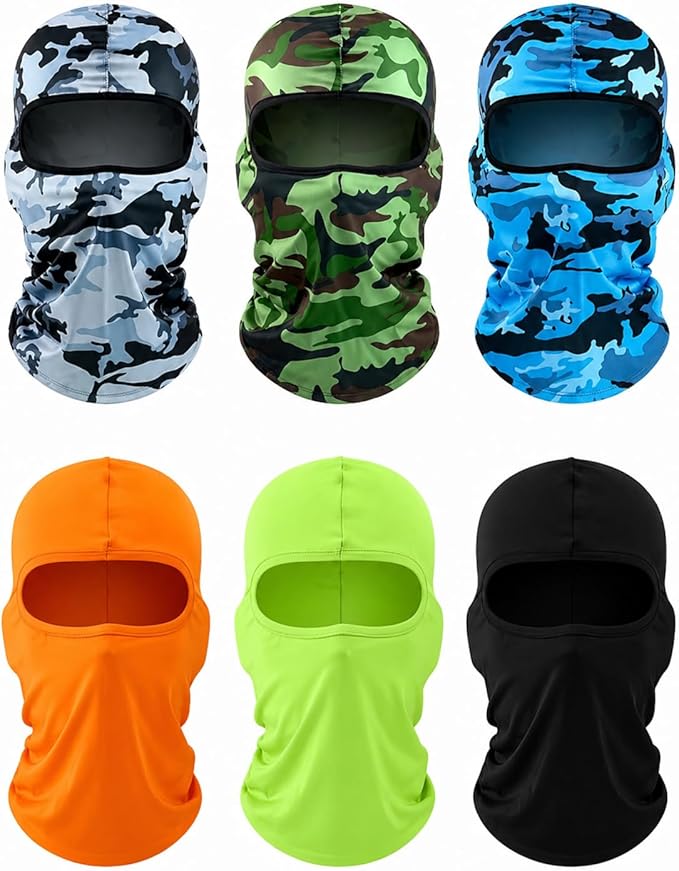 SATINIOR 6 Pcs Ski Mask Cover Balaclava Full Face Mask Summer Face Cover UV Windproof Balaclava for Men Women Outdoor Sports
