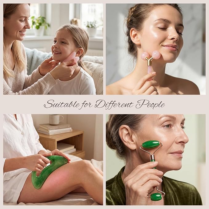 Gua Sha Massage Tool with Handle, Green Resin Myofascial Release Tool, Handheld Guasha Board for Back, Neck, Leg, Muscle Relief and Lymphatic Drainage