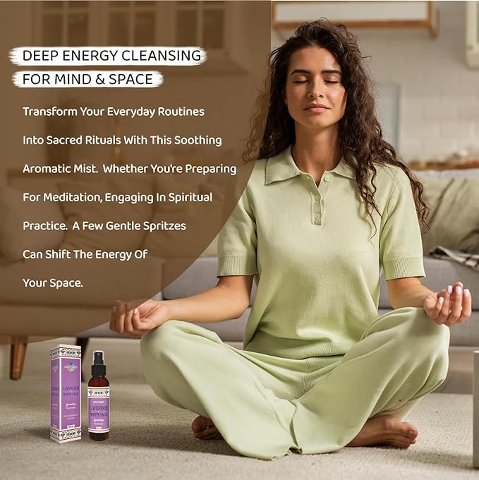 Sacred Element's Lavendra And White Room Spray | Natural Purifying Mist for Energy Clearing, Negativity Release, Spiritual Balance & Aromatherapy | 3.38 Fl Oz / 100ml Non-Toxic Air Freshener