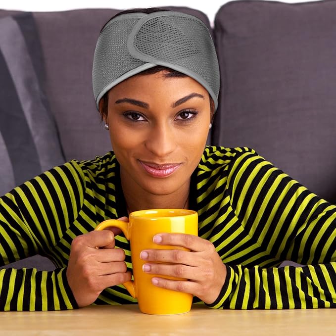 Xuhal 4 Pieces Mesh Hair Wraps for Black Women - Sleeping Hair Scarf Cap, Spa Headbands, Natural Hair Wash Face Sleep (Dark Purple, Black, Gray, Camel)