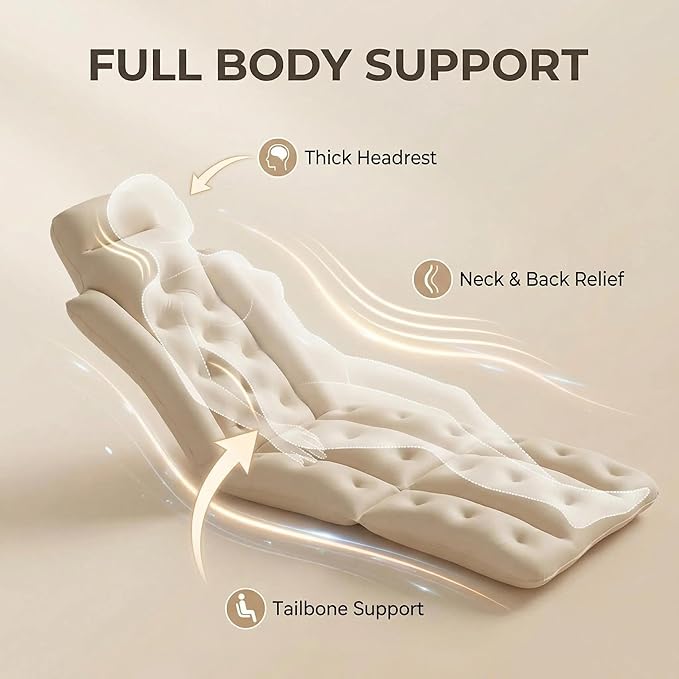 Full Body Bath Pillow for Bathtub, Thick & Luxury Bathtub Cushion with 144 Suction Cups, Bathtub Pillows for Head & Neck, Back Support, Ideal Bath Accessories for Gifts Spa, Soaking, Tub (Blue)
