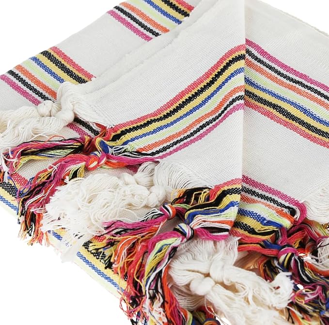 Morrocan Beach Towel | Cotton Blanket Throws, Easy to Carry, Sand Free, Absorbent, Quick Dry, Turkish Towels for Travel Camping Bath Sauna Beach Gym Fitness Pool Yoga SPA by Lahammam, Carnaval 4 Pack