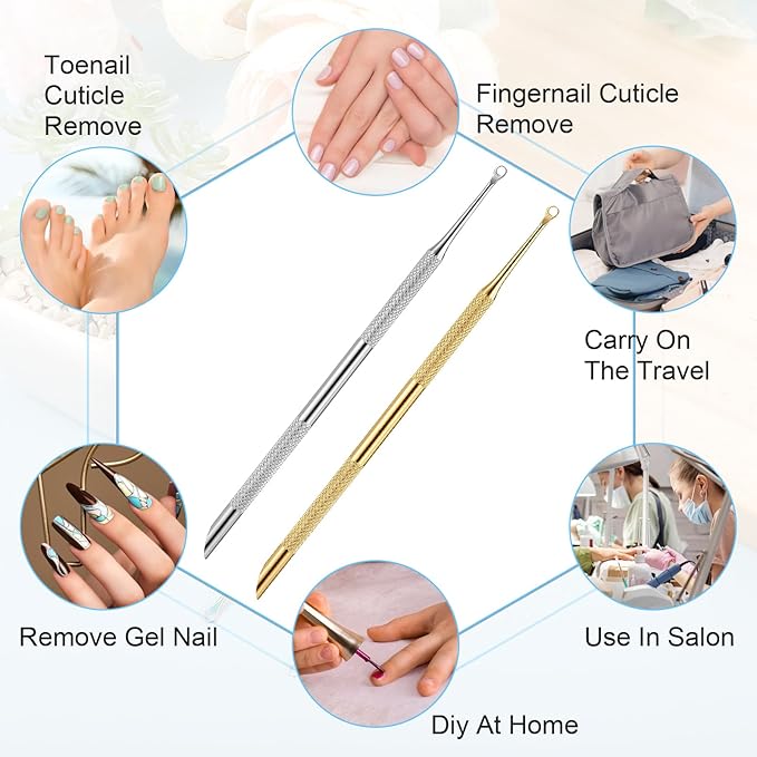 2PCS Pre Treatment Cuticle Pusher