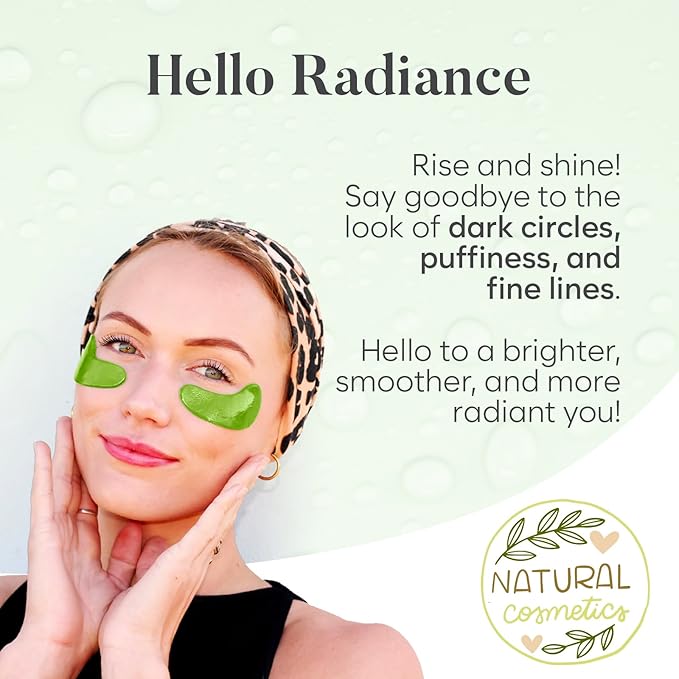 BLOOMORA Green Tea Under Eye Patches (20 Pairs) - Dark Circles & Puffiness Care - Hydrating Green Tea Eye Mask