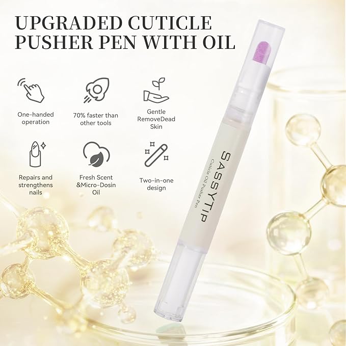 Ceramic Cuticle Pusher & Oil Pen, 2ml Rose + Fragrance Free Scented Nail Care Pen, Gentle Cuticle Remover for Dry & Damaged Nails, Moisturize Strengthen Brighten (Pink3.0&Beige3.0)