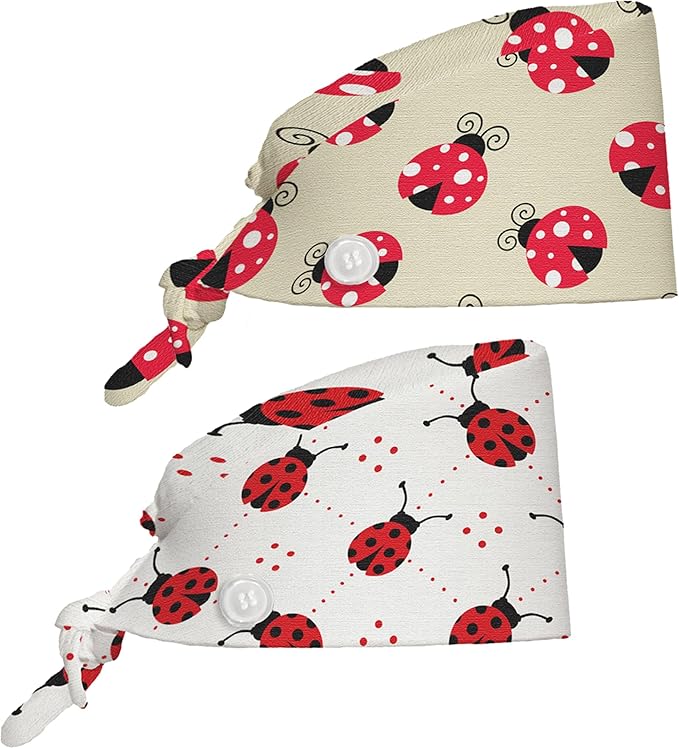 2 Pcs Working Cap with Sweatband for Women Men, Adjustable Cleaning Working Hats, Nurse Surgical Caps