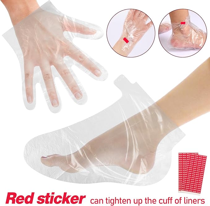 200 Pcs Paraffin Wax Liners for Feet and Hand, Disposable Paraffin Bath Liners Plastic Hand and Foot Bags for Hand & Feet Thermal Hot Wax Therapy SPA Paraffin Wax Machine,Larger and Thicker