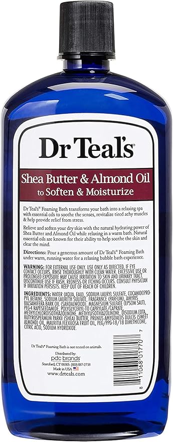 Dr. Teal's Foaming Bath Variety Gift Set (2 Pack, 34oz Ea.) - Soothe & Sleep Lavender, Moisturizing Shea Butter & Almond Oil - Essential Oils Blended with Pure Epsom Salt Ease Pain & Relieve Stress