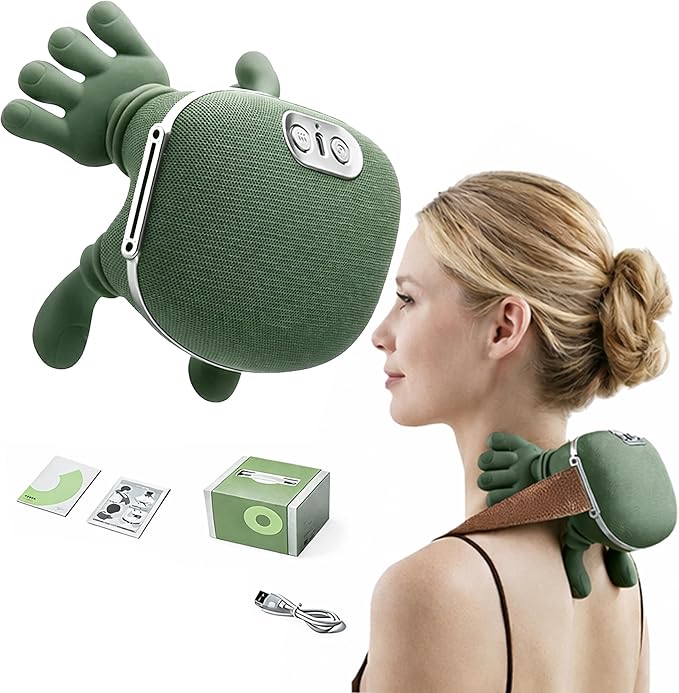 Trivaze Neck Massager with Heat Ultimate Neck and Shoulder Massager for Relaxation, Portable USB Charging, Realistic Massage Sensation, 4D Masajeador de Espalda y Cuello para Alivio de Tensión y Dolor