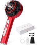 Electric Scalp Massager, 5 in 1 Refillable Oil Reservoir and Mist 3 Step At Home Scalp Spa Device, 3D Deep Kneading Massage, USB C Rechargeable Portable for Home and Travel (Red)
