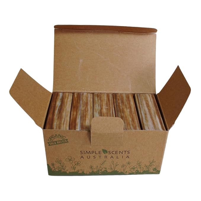 SSA Sandalwood Scented Natural Bar Soap 5 Pack, Australian Triple Milled Moisturizing Bath Bars with Organic Shea Butter, Long Lasting Plant Based Body Soap for Men & Women, Gentle for Sensitive Skin