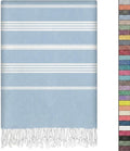 EPHESUS TOWELS Turkish Beach Towel - 38x70 inch Oversized - Sultan Design - Turkish Towel for Beach, Bath, Pool, Gym, Yoga - Prewashed, Lightweight, Quick Dry (Baby Blue – Sky Inspired, Sultan)
