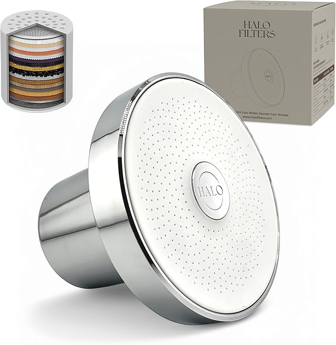 Filtered Shower Head - High Pressure Showerhead Filter for Hard Water, Enhances Hair & Skin Health, Minimizes Hair Loss, Preserves Color-Treated Hair, Water Softener