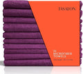 TASALON Microfiber Hair Towel for Salon - 10 Pack - 29 x 16 Inches, Quick Dry and Ultra-Soft Facial Towels with Soft Absorbant (Purple)