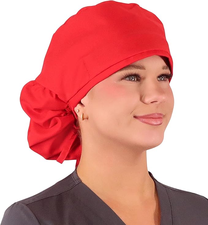 Sparkling EARTH Big Hair Ponytail Classic Surgical Style Scrub Working Cap - Made in The USA!!!