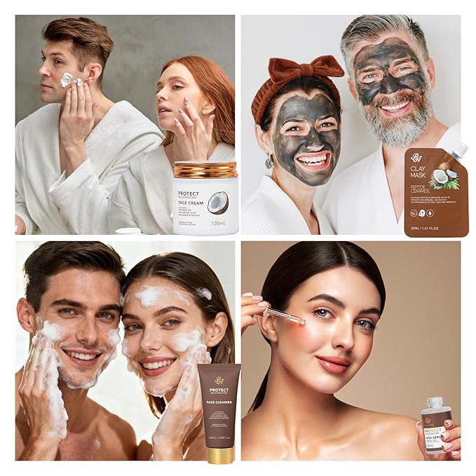 32 Pcs Mother's Day Gift for Mom, Coconut Vanilla Spa Gift Basket Set for Women & Men, Hydrating Face Skin Care Set, Bath & Body Gift Basket, Birthday, Christmas, Anniversary, Wife