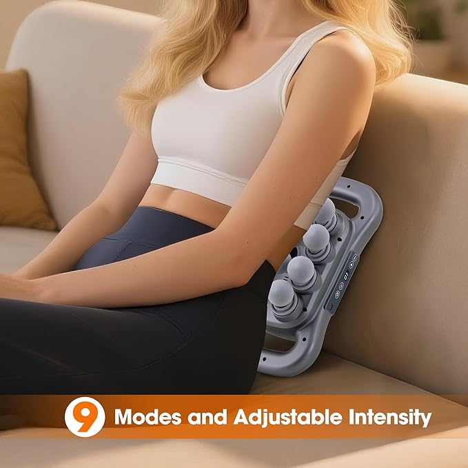 16 Head Massage Gun Set, Deep Tissue Percussion Massager, Electric Massage Tools with 9 Styles & Levels, Dark Grey