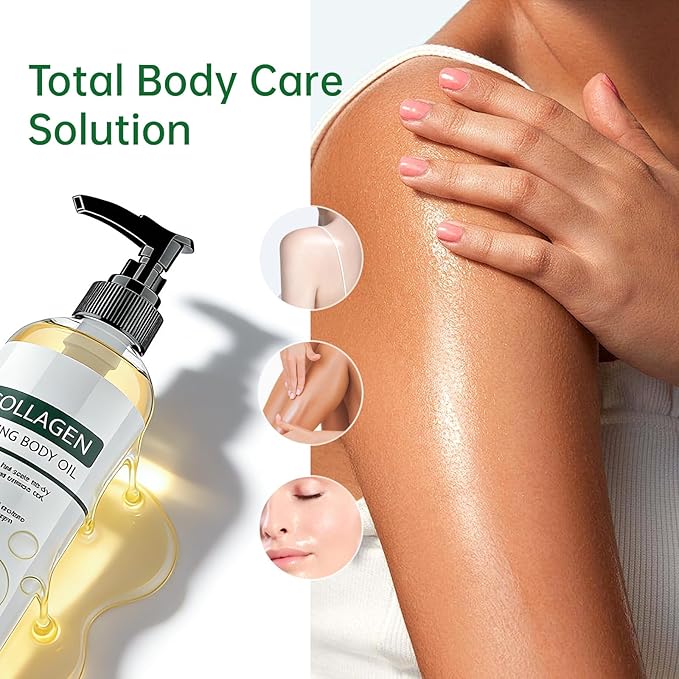 Collagen Lifting Body Oil After Shower, Hydrating Collagen Oil For Body, Moisturizing Anti Aging for Women & Men, Helps Soften Appearance of Crepey Skin for All Skin Types-1PC